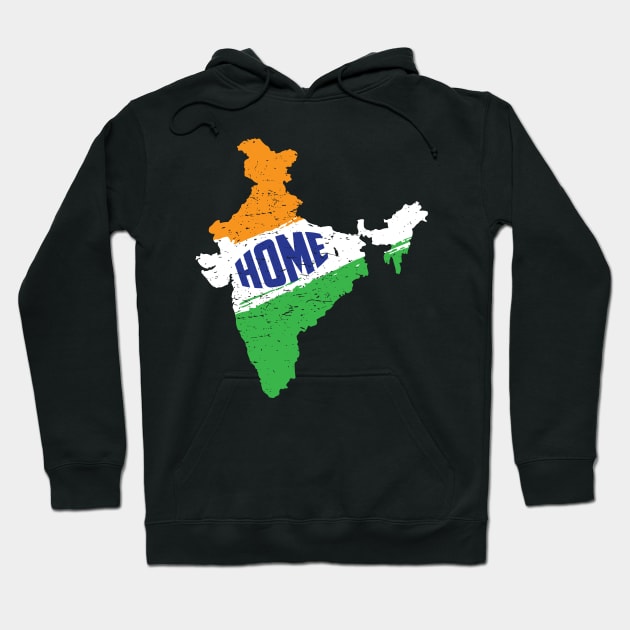 India is home Born in India. India Map Desi Patriotic Indian Hoodie by alltheprints